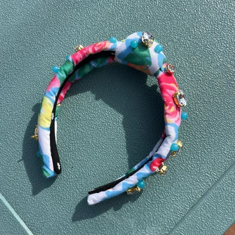 Lele Sadoughi x Roller Rabbit Ponderosa Beaded Crystal Knotted Headband